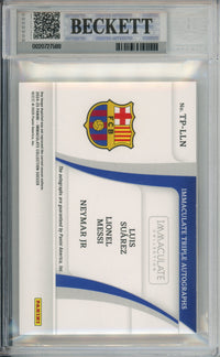 Sports Graded: Immaculate Triple Autographs #5 Neymar/Messi/Suarez Beckett 8.5