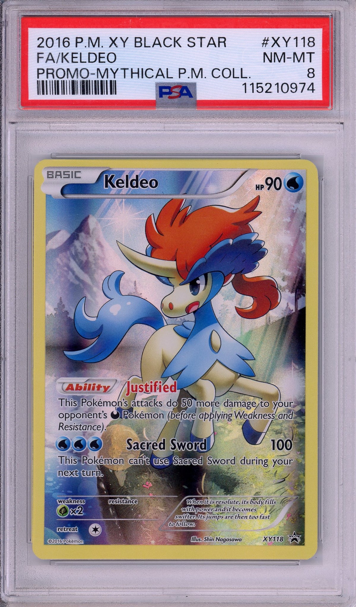 Pokemon Graded: Keldeo #XY118 Mythical Premium Collection Promo (2016) Holo PSA 8