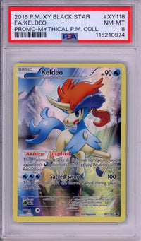 Pokemon Graded: Keldeo #XY118 Mythical Premium Collection Promo (2016) Holo PSA 8