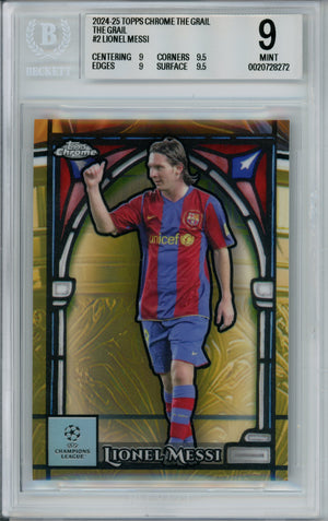 Sports Graded: Lionel Messi The Grail #2 Topps Chrome (2024-25) Beckett 9