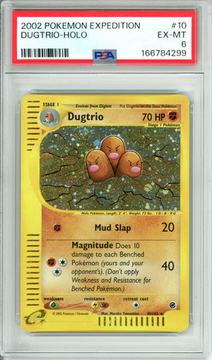 Pokemon Graded: Dugtrio 10/165 Expedition (2002) Holo PSA 6