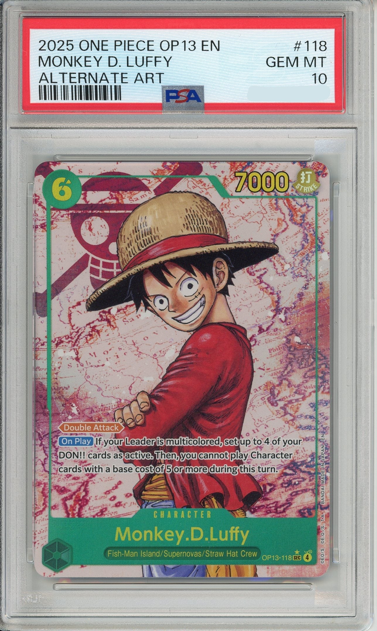 One Piece Graded: Monkey D. Luffy OP13-118 Alternate Art (2025