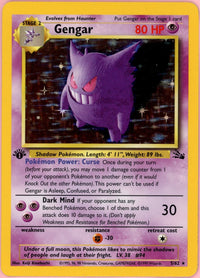 Pokemon Single: Gengar 1st Edition 5/62 Fossil (1999) Holo LP/MP