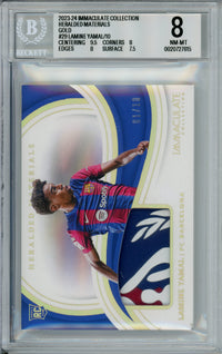Sports Graded: Lamine Yamal #29 Immaculate Collection (2023-24) Heralded Materials Beckett 8