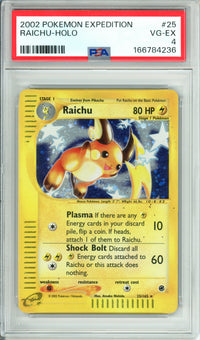 Pokemon Graded: JP Raichu 25/165 Expedition (2002) Holo PSA 4