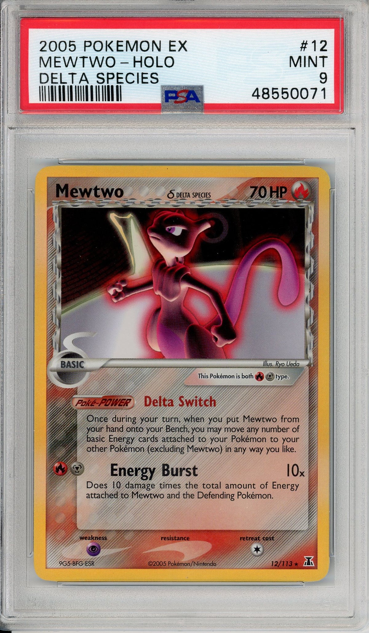 Pokemon Graded: Mewtwo 12/113 Delta Species (2005) Holo PSA 9
