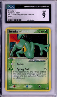 Pokemon Graded: Treecko Gold Star 109/108 EX Team Rocket Returns (2004) Holo CGC 9