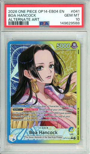 One Piece Graded: Boa Hancock OP14-041 Leader Alternate Art (2026) PSA 10