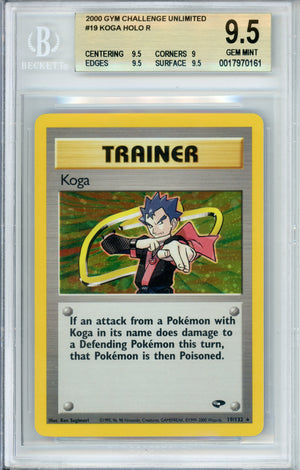 Pokemon Graded: Koga 19/132 Gym Challenge (2000) Holo Beckett 9.5