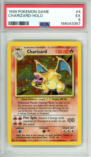 Pokemon Graded: Charizard 4/102 Base Set (1999) Holo PSA 5
