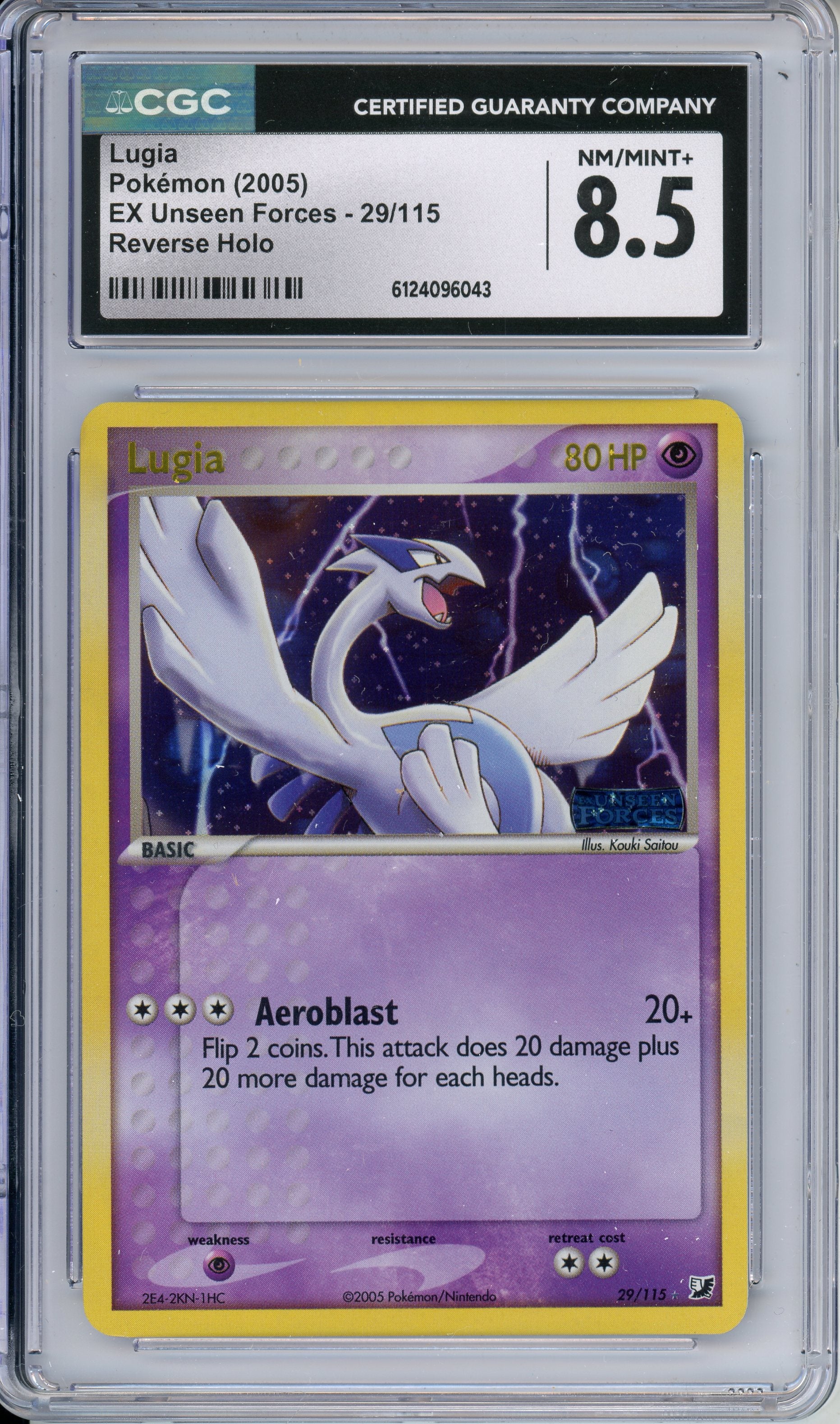 Pokemon Graded: Lugia 29/115 EX Unseen Forces (2005) Reverse Holo