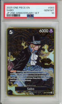 One Piece Graded: Sabo OP04-083 2nd Anniversary Set (2025) PSA 10