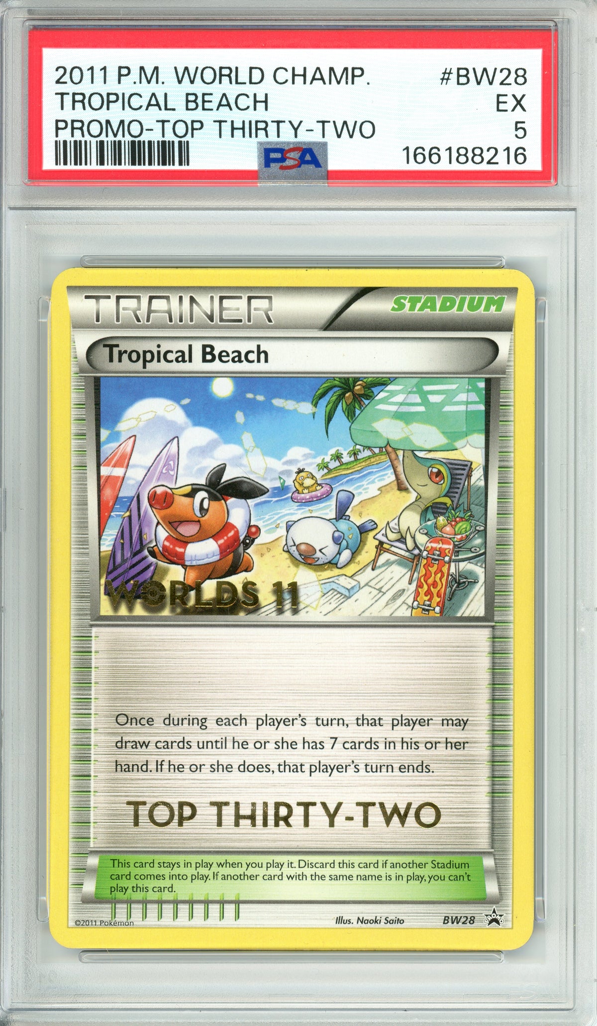 Pokemon Graded: Tropical Beach #BW28 Promo Top 32 (2011) PSA 5