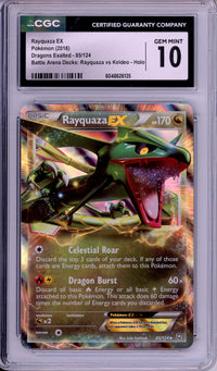 Pokemon Graded: Rayquaza EX 85/124 Dragons Exalted Battle Arena Deck (2016) Holo CGC 10