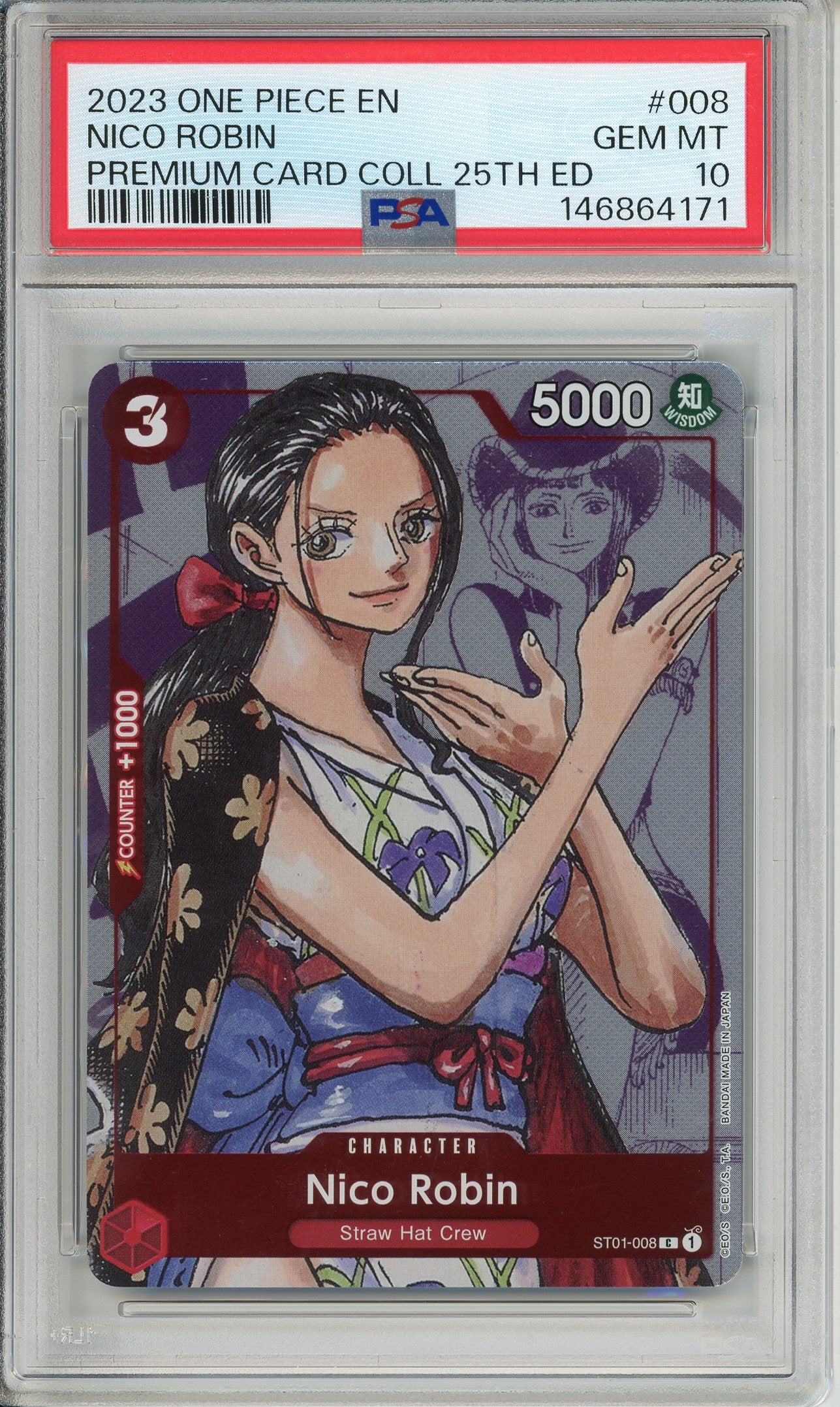 One Piece Graded: Nico Robin ST01-008 Premium Card Collection 25th