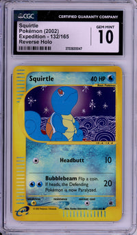 Pokemon Graded: Squirtle 132/165 Expedition (2002) Reverse Holo CGC 10