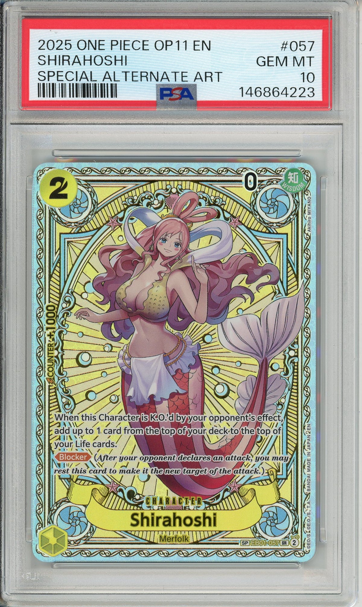 One Piece Graded: Shirahoshi EB01-057 Special Alternate Art PSA 10