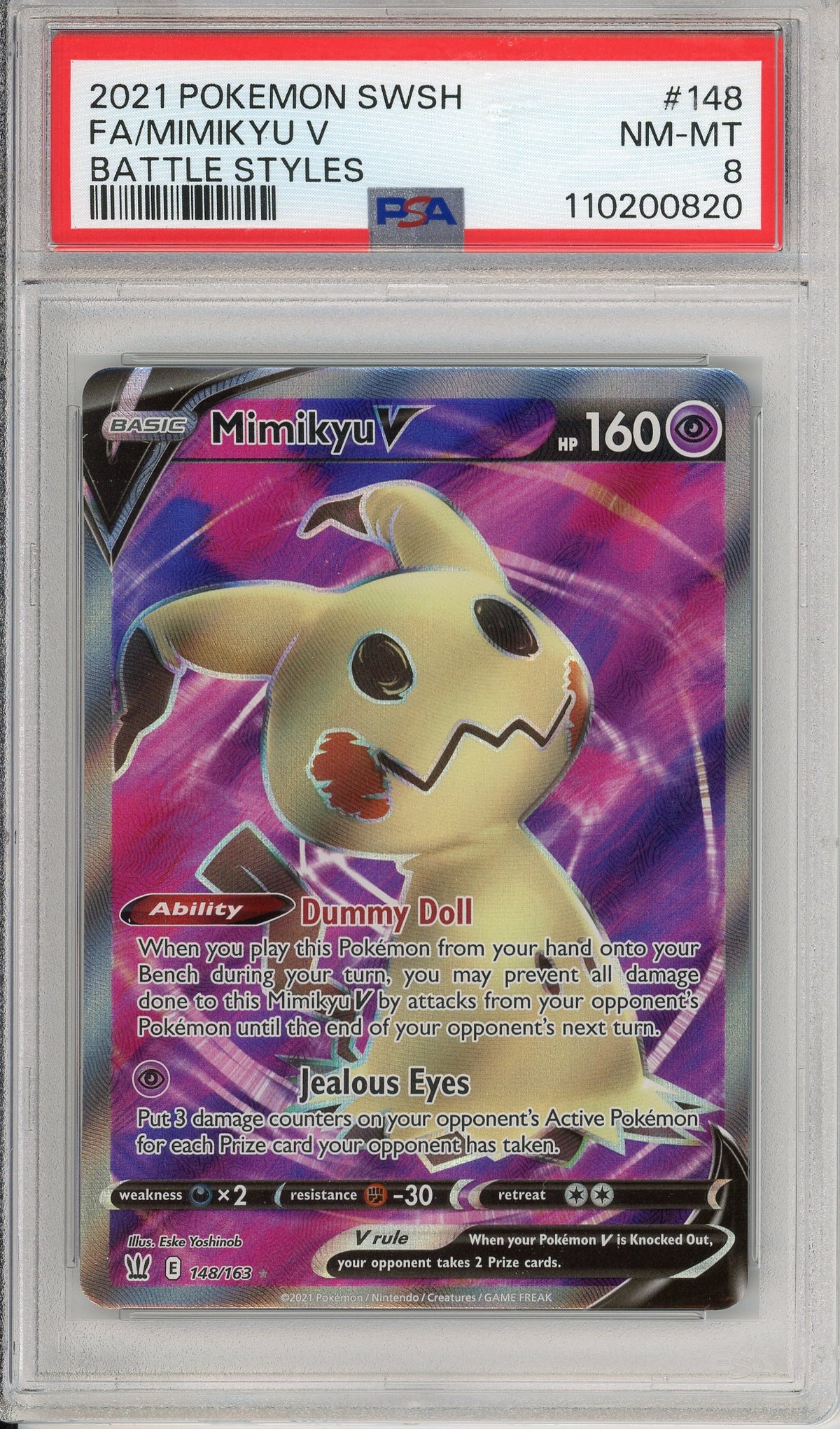 Pokemon Graded: Mimikyu V PSA 8