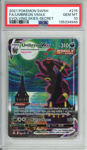 Pokemon Graded: Umbreon VMAX 215/203 Evolving Skies (2021) Secret Rare PSA 10