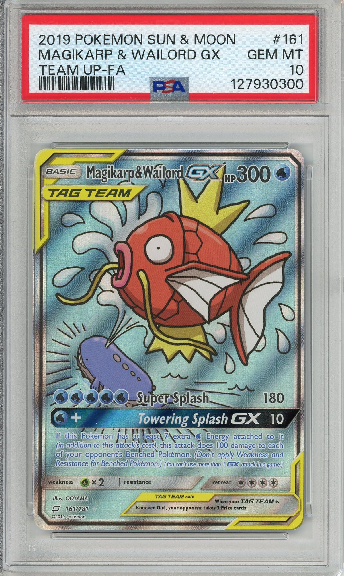 Pokemon Graded: Magikarp & Wailord GX 161/181 Sun & Moon (2019) Full Art PSA 10
