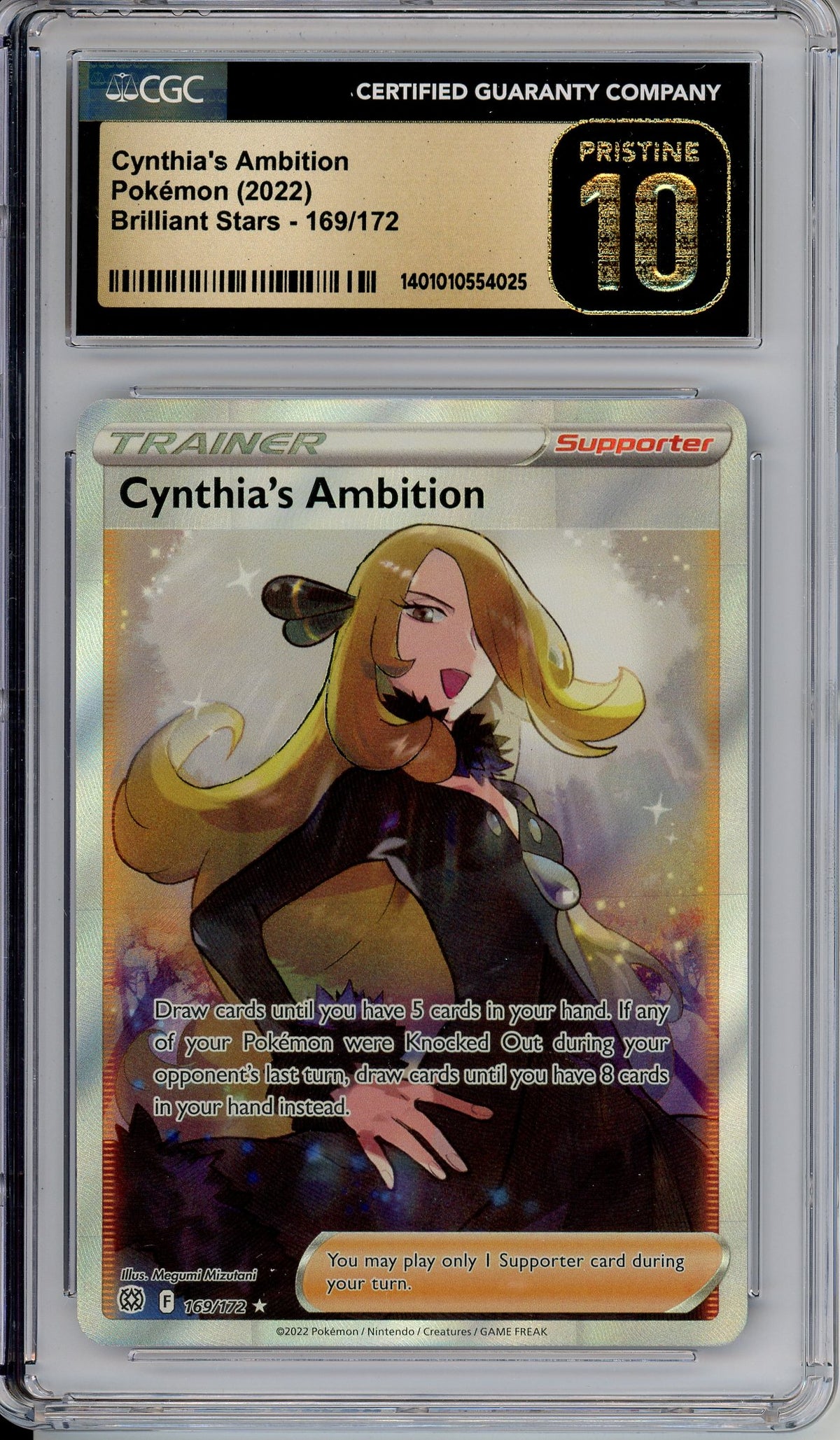 Pokemon Graded: Cynthia's Ambition 169/172 Brilliant Stars (2022) CGC Pristine 10