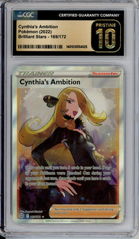 Pokemon Graded: Cynthia's Ambition 169/172 Brilliant Stars (2022) CGC Pristine 10
