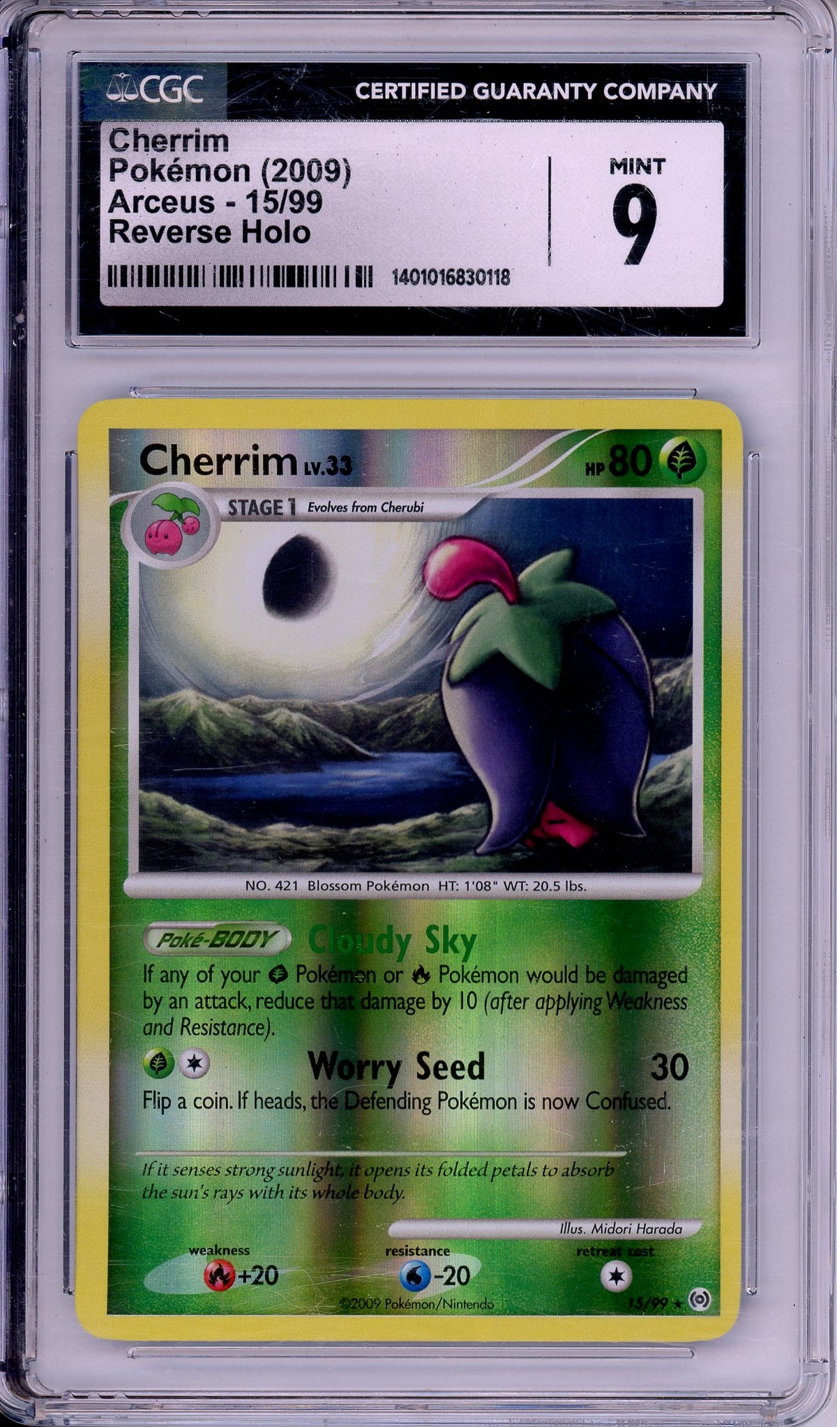 Pokemon Graded: Cherrim 15/99 Arceus (2009) Reverse Holo CGC 9