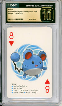 Pokemon Graded: JP Marill Playing Card White 2 Deck (2012) CGC Pristine 10