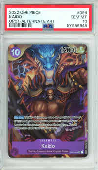 One Piece Graded: Kaido OP01-094 Alternate Art (2022) PSA 10
