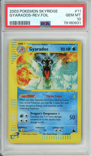 Pokemon Graded: Gyarados 11/144 Skyridge (2003) Rev. Foil PSA 10