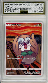 Pokemon Graded: JP Rowlet #290 Munch Retrospective Promo (2018) AGS 10