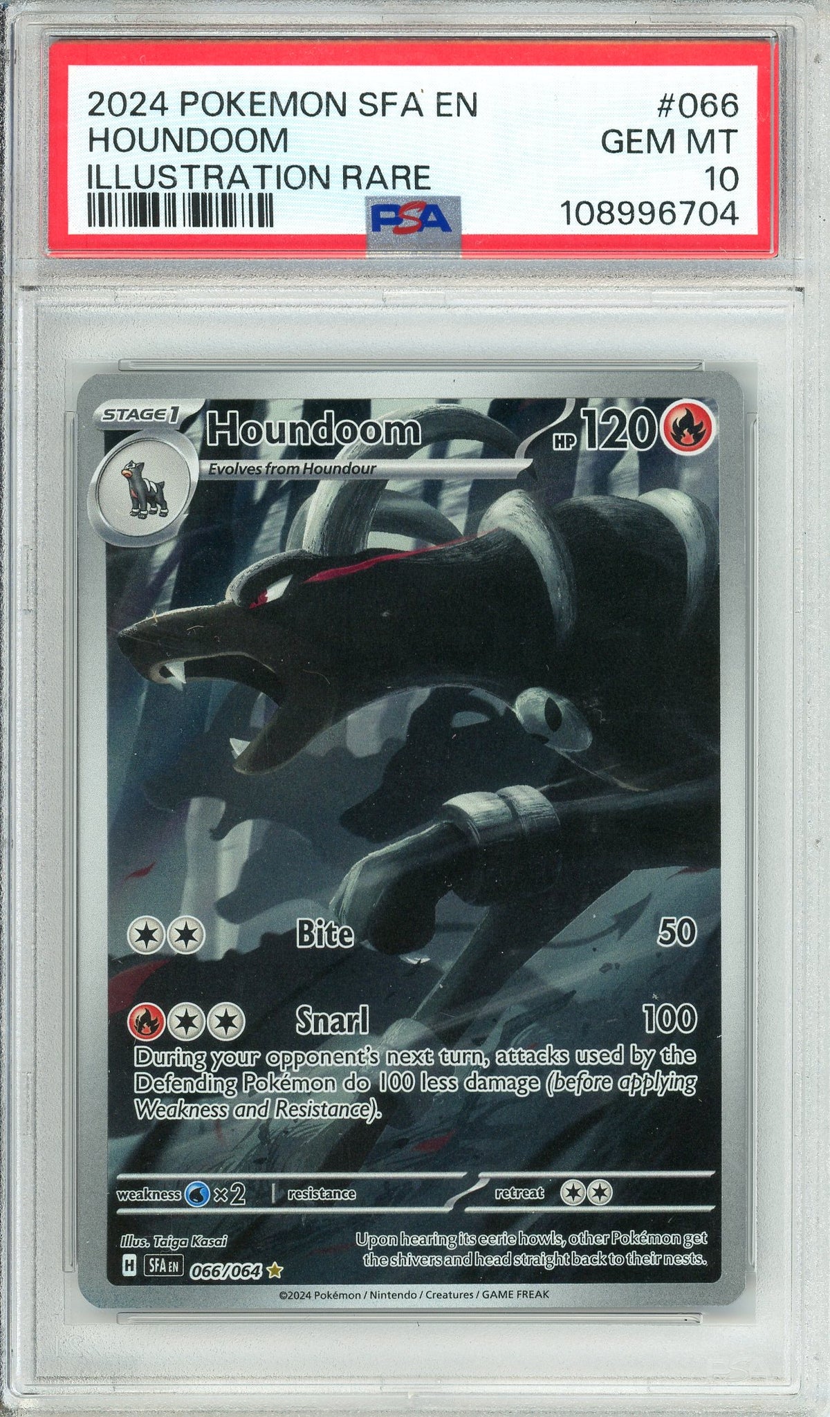 Pokemon Graded: Houndoom 66/64 Shrouded Fable (2024) IR Holo PSA 10