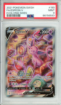 Pokemon Graded: Espeon V 180/203 Evolving Skies (2021) Holo PSA 9