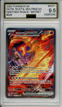 Pokemon Graded: Team Rocket's Moltres 229/182 Destined Rivals (2025) Secret Rare Holo AGS 9.5