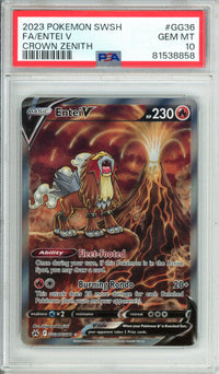 Pokemon Graded: Entei V GG36/GG70 Crown Zenith (2023) Full Art Holo PSA 10