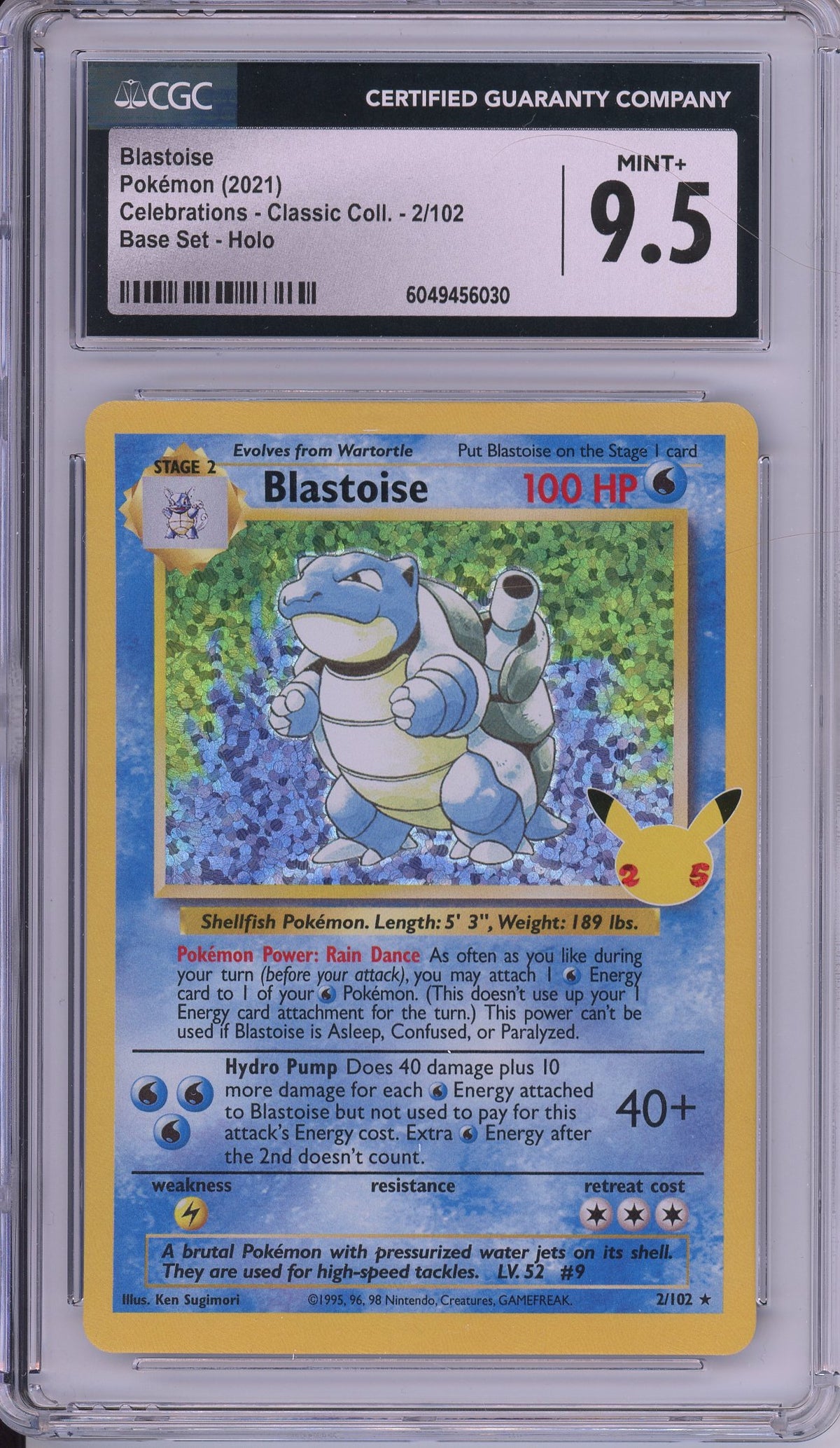 Pokemon Graded: Blastoise Celebrations CGC 9.5