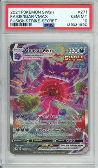 Pokemon Graded: Gengar VMAX 271/264 Fusion Strike (2021) Full Art PSA 10