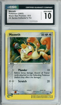 Pokemon Graded: Meowth #13 EX Series Collector's Tin (2003) Holo CGC 10