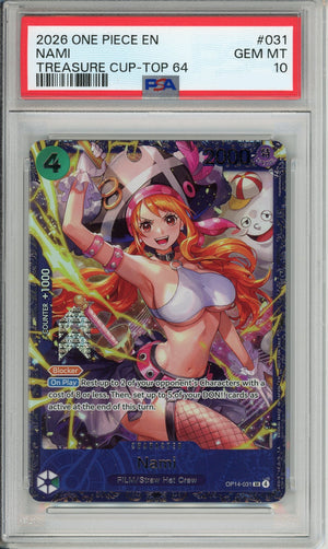 One Piece Graded: Nami OP14-031 Treasure Cup Top 64 (2026) PSA 10