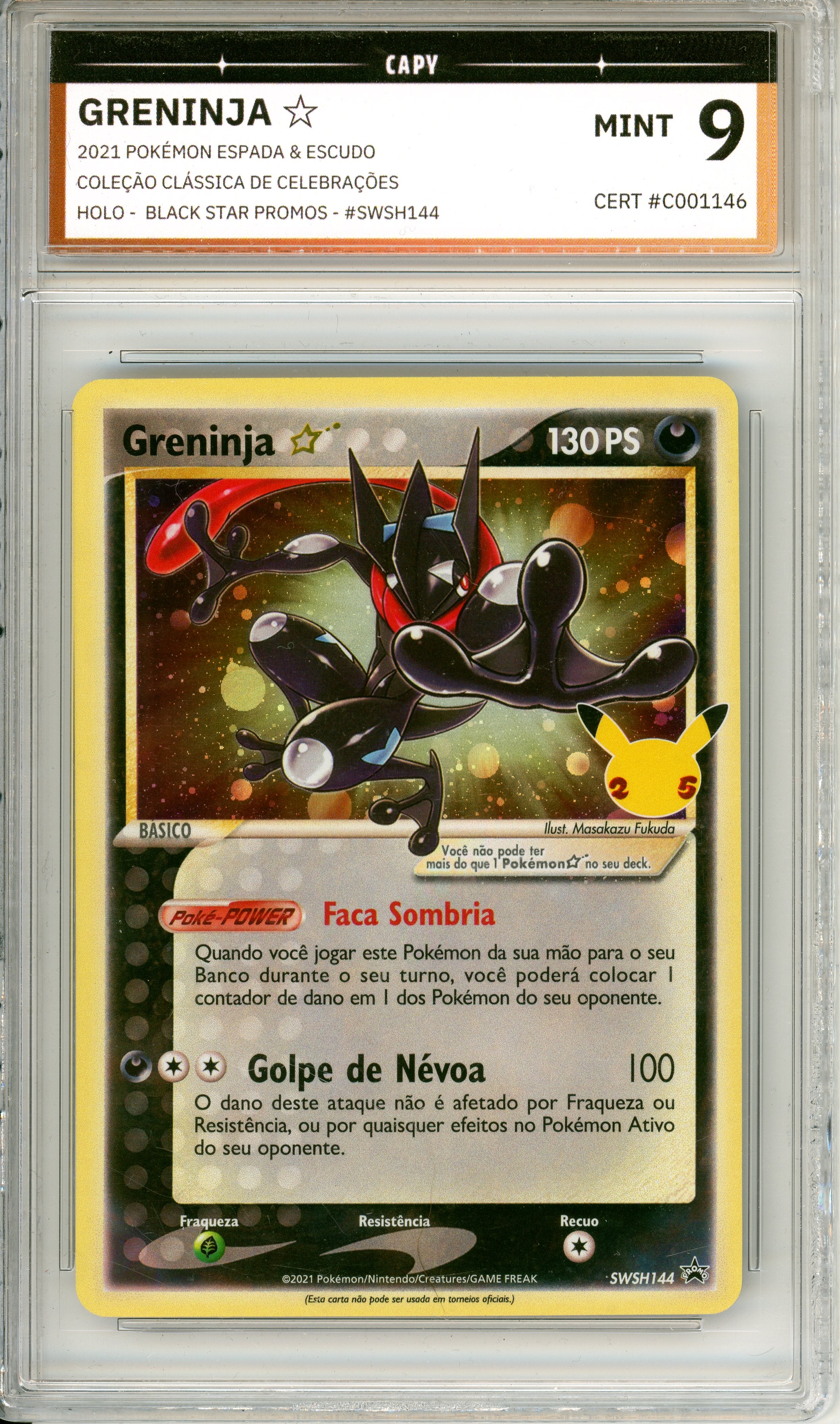Pokemon Graded: Portuguese Greninja Gold Star #SWSH144