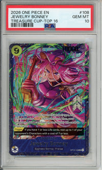 One Piece Graded: Jewelry Bonney OP13-108 Treasure Cup Top 16 (2026) PSA 10