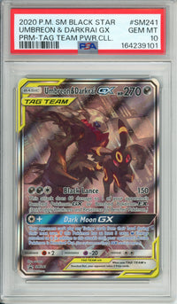 Pokemon Graded: Umbreon & Darkrai GX #SM241 Tag Team Promo (2020) PSA 10