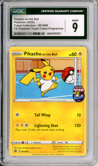 Pokemon Graded: Pikachu on the Ball #1 Pokemon Futsal Collection Promo (202) CGC 9