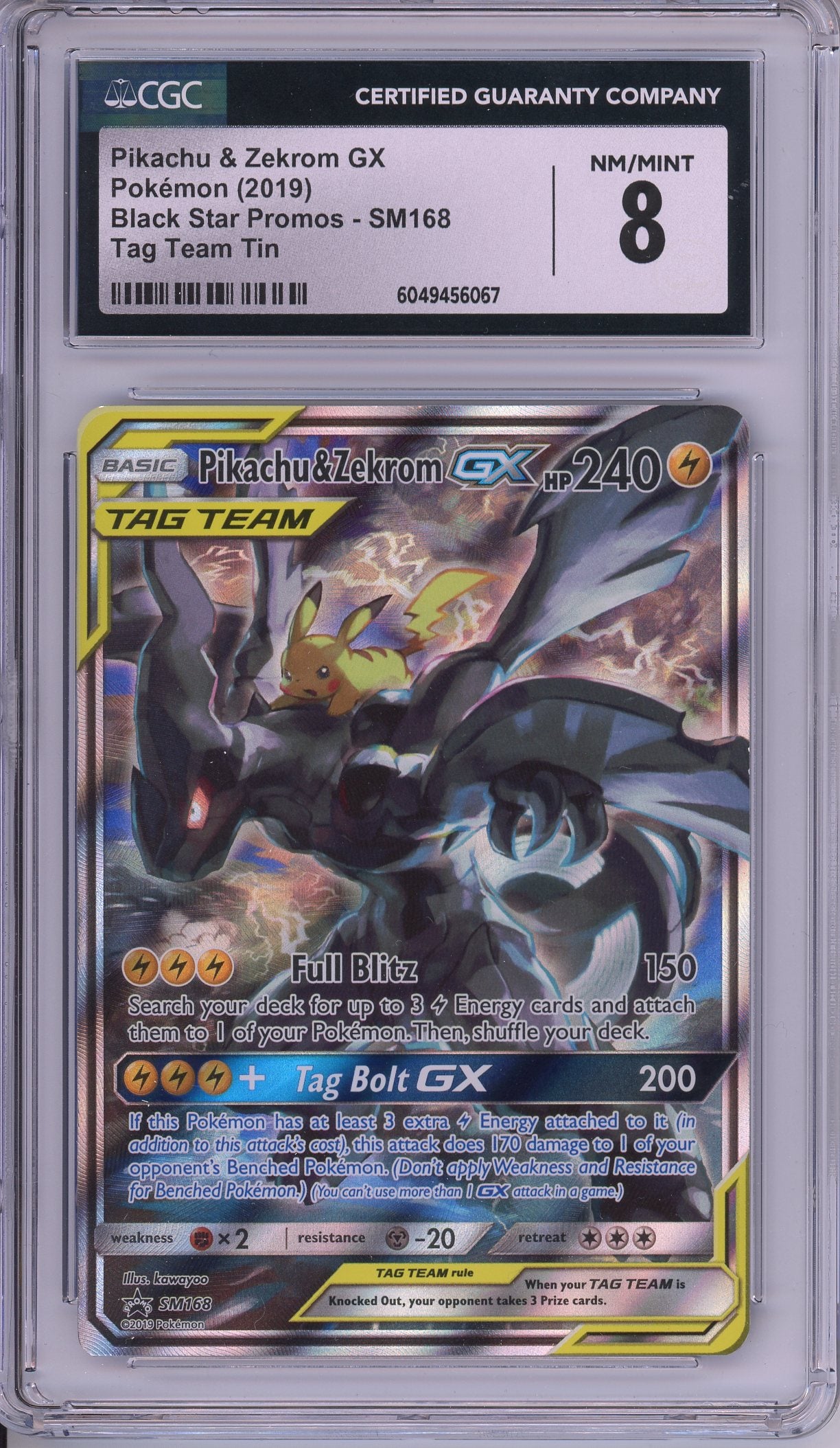 Pokemon Graded: Pikachu & Zekrom GX CGC 8 – Double Infinity Gaming