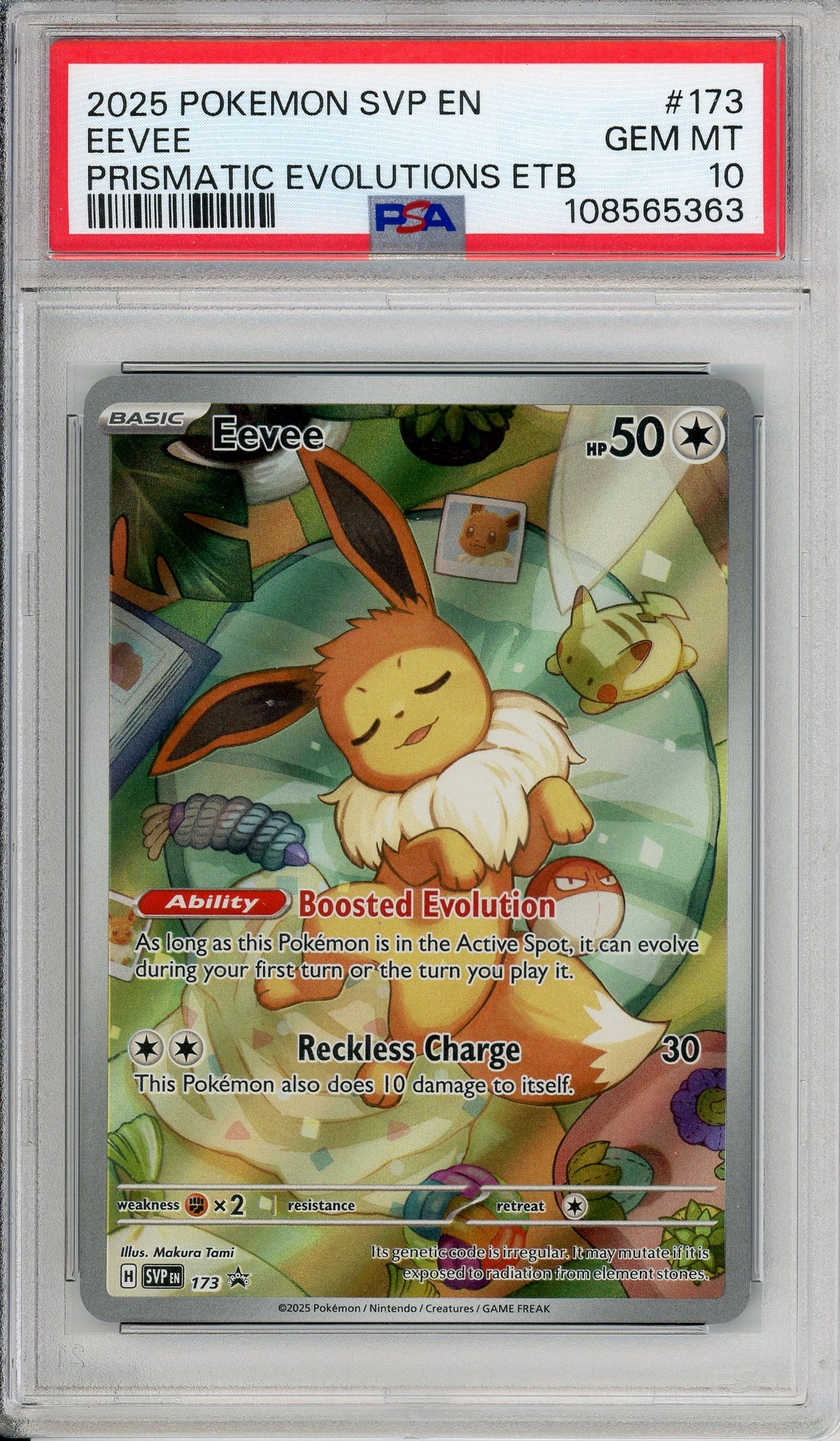Pokemon Graded: Eevee #173 Prismatic Evolutions ETB Promo (2025) Full Art PSA 10