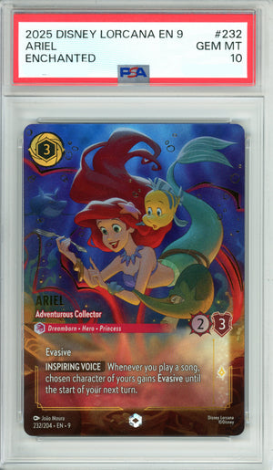 Lorcana Graded: Ariel Adventurous Collector 232/204 Enchanted (2025) PSA 10