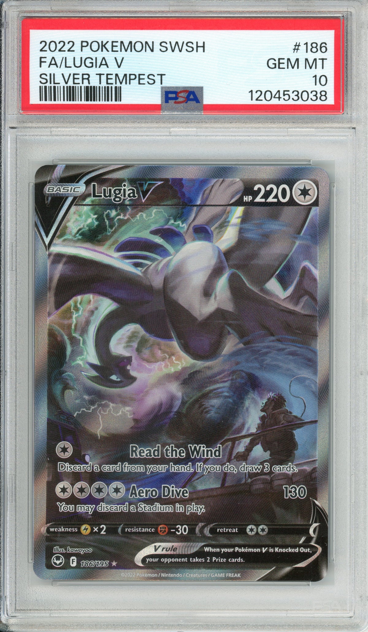 Pokemon Graded: Lugia V 186/195 Silver Tempest (2022) Full Art PSA 10