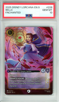 Lorcana Graded: Belle Accomplished Mystic 226/204 Enchanted (2025) PSA 10