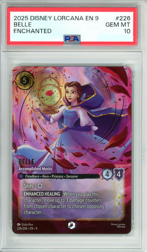 Lorcana Graded: Belle Accomplished Mystic 226/204 Enchanted (2025) PSA 10