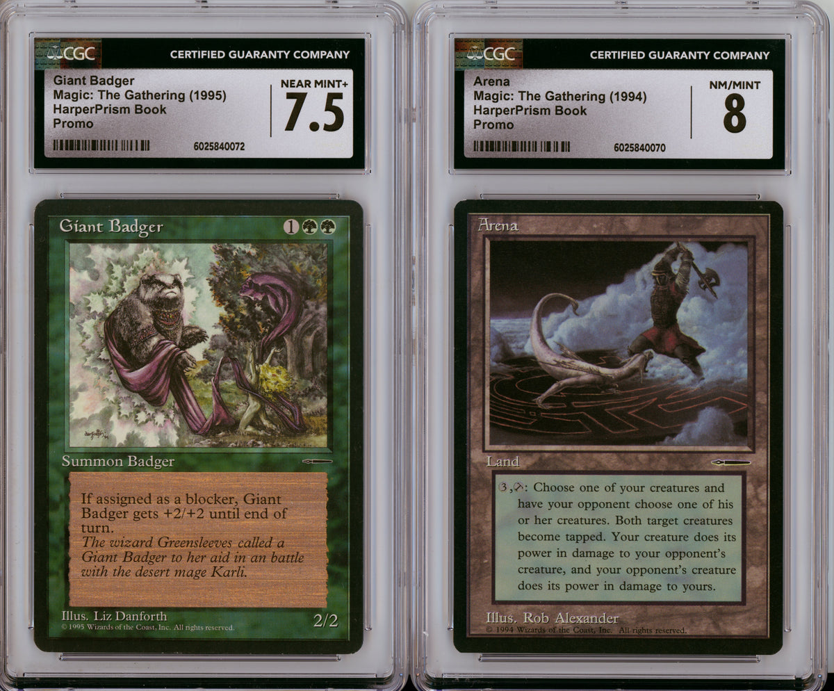 MTG Graded: Mana Crypt CGC 8, Sewers of Estark CGC 9, Giant Badger CGC 7.5, Arena CGC 8 HarperPrism Set of 4